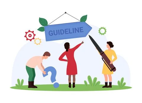 Users manual book, rules and advice for using product by tiny people with 스톡 일러스트