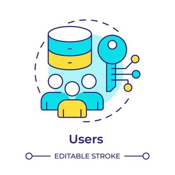 Users multi color concept icon Stock Illustration