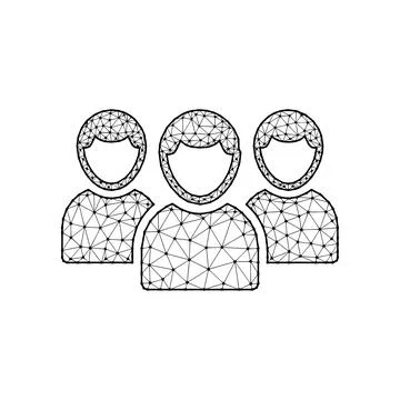 Users polygonal vector illustration isolated on white background Stock Illustration