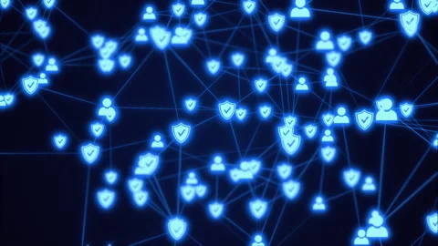 Users safety concept, information guard system with personal profile shields Stock Footage 241328187