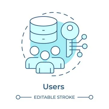 Users soft blue concept icon Stock Illustration
