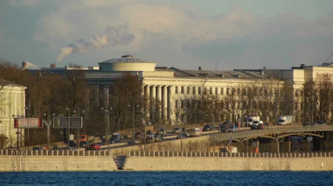 Ushakovskaya Interchange, overlooking the waterfront Video stock 36698360