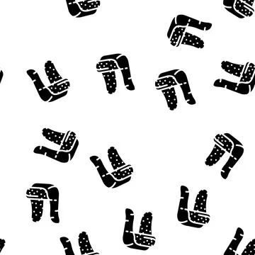 Ushanka hat glyph vector seamless pattern Stock Illustration