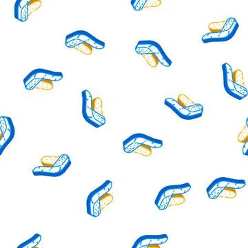 Ushanka hat isometric icon seamless pattern イラスト素材