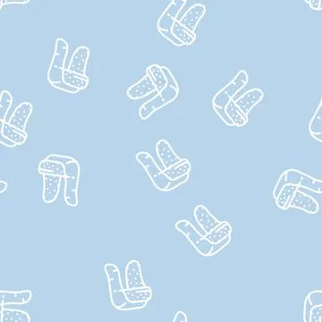 Ushanka hat line vector seamless pattern 스톡 일러스트