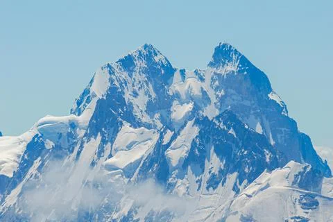 Ushba mountain. The Greater Caucasus Range. Georgia Stock Photos