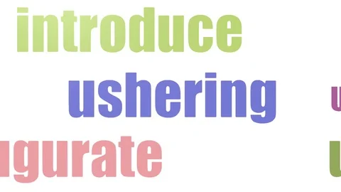Ushering Word Cloud Animated Isolated Stock Footage 107207969