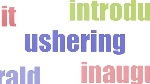 Ushering Word Cloud Animated Isolated Stock Footage 107222853