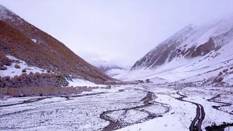 Ushguli mountain with snow Video stock 97591405