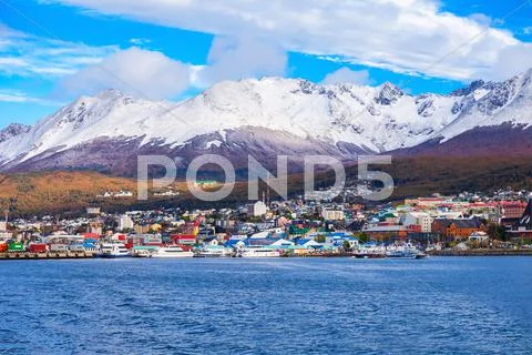Ushuaia aerial view, Argentina Stock Photos
