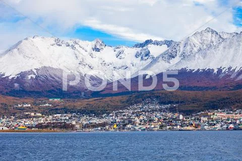 Ushuaia aerial view, Argentina Stock Photos