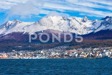 Ushuaia aerial view, Argentina Stock Photos