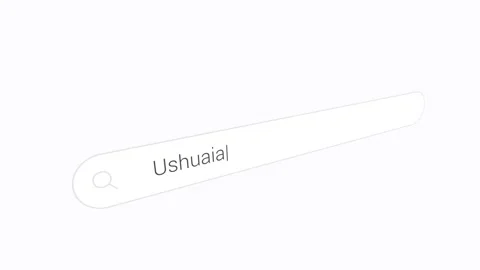 Ushuaia, Argentina In The Internet Search Engine. Close Up Shot Stock Footage 335984532