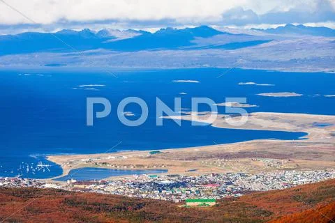 Ushuaia from Martial Glacier Stock Photos