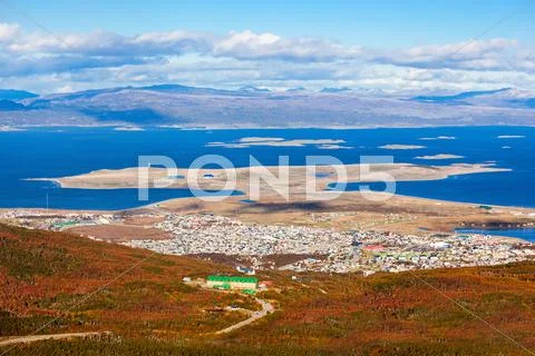 Ushuaia from Martial Glacier Stock Photos