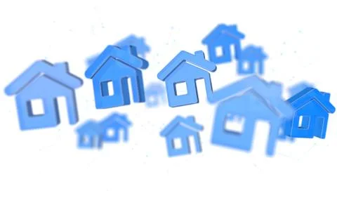 A using 3d futuristic interface of smart home automation iot Illustrazione stock