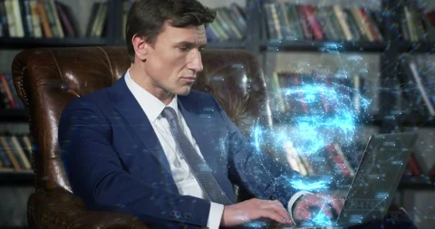 Using 5G Technology High Speed Internet Streaming. Slow Motion Portrait 動画素材 134745998