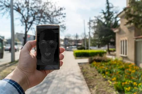 Using AI bot on a smartphone Stock Photos