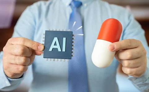 Using AI in drug development. Smart pills with cameras and AI for digestive s Stock Photos