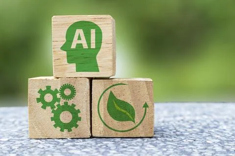 Using AI in the environmental data management process for sustainability,ic.. Stock Photos