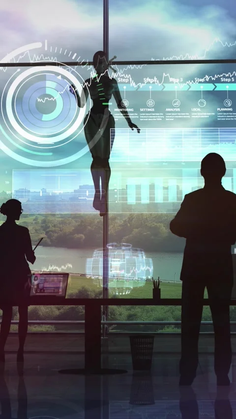Using AI in stock trading. 3D render Stock Footage 279945785