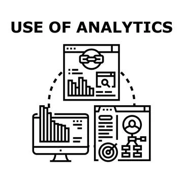 Using analytics for data analysis and digital marketing strategy Stock Illustration