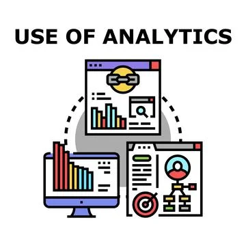 Using analytics for data analysis and digital marketing strategy Stock Illustration