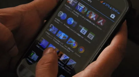 Using android phone Stock Footage 65327641