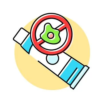 Using antibacterial toothpaste color icon vector illustration Stock Illustration