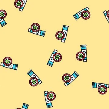 Using antibacterial toothpaste vector seamless pattern Stock Illustration