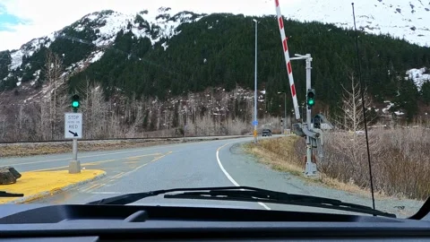 Using the Anton Anderson Memorial Tunnel to Whittier, Alaska 2.5X speeded up Stock Footage 244244923