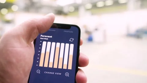 Using an app in a warehouse Stock Footage 143463520