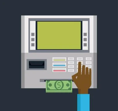 Using bank ATM イラスト素材