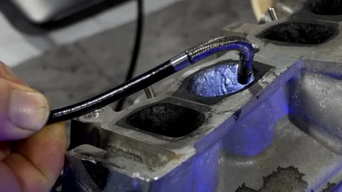 Using borescope articulating inspection camera Stock Footage 76231028