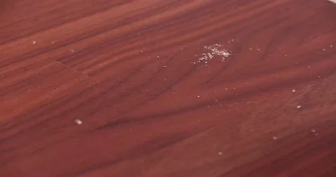 Using bread to clean up glass 4 Video stock 132220336