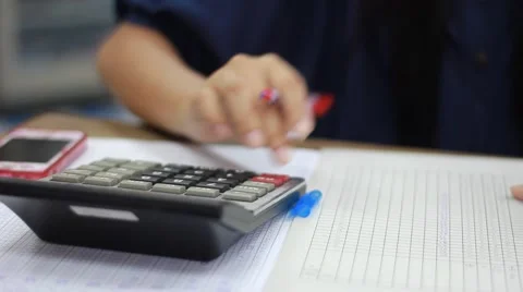 Using calculator Stock Footage 42278865