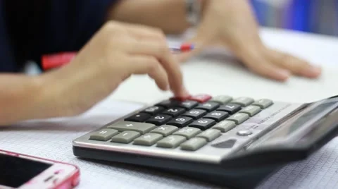 Using calculator Stock Footage 42279339
