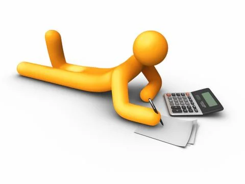 Using calculator Stock Illustration