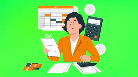 Using Calculator for Math Calculation Green Screen Stock Footage 301420540
