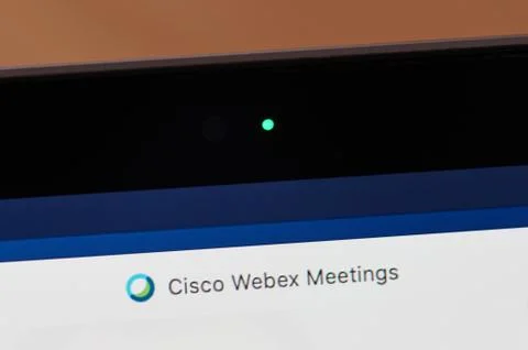 Using camera in Cisco webex meeting program Stock Photos