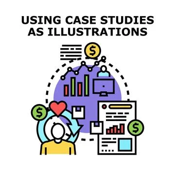 Using case studies to illustrate business success and customer value Stock-Illustration