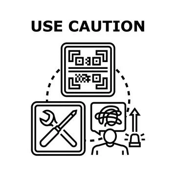 Using caution managing data security risks and problem solving Stock Illustration