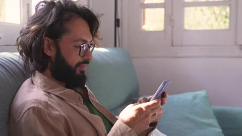 Using cell phone hand holding texting message on screen mobile chatting friend 스톡 동영상 276218936