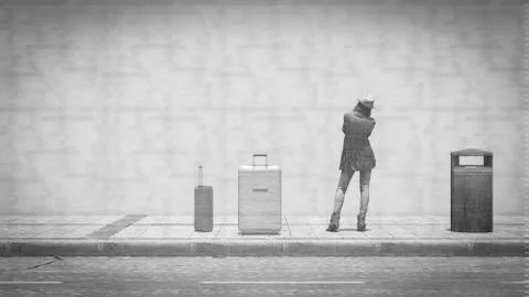 Using cell phone Stock Illustration