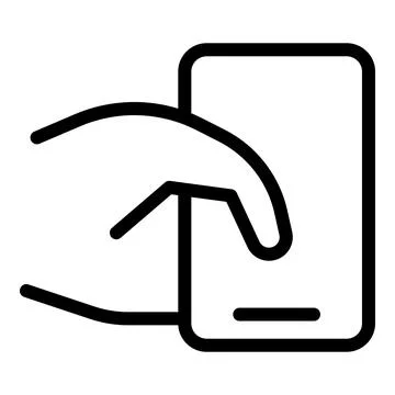 Using cellular icon outline vector. Mobile phone Illustrazione stock
