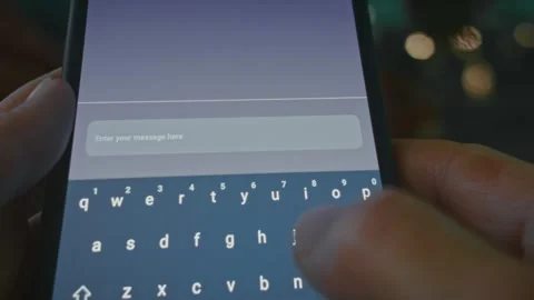 Using the Chat Bot app on smartphone to ask a question Stock Footage 288969161