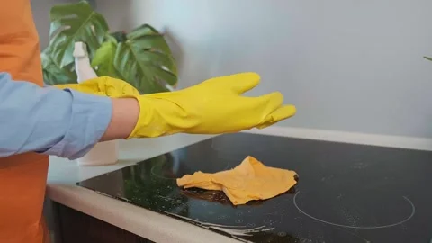 Using cleaning products allows for quick surface cleaning, significantly reducin Stock Footage 301868970