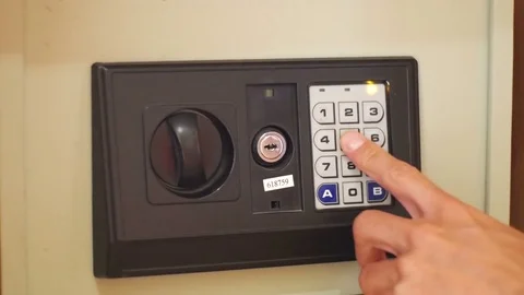 Using Code Modern Safe and gets out Valuable Papers and Documents Stock Footage 73013504