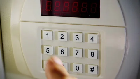 Using code safe. Close-up shot. Stock Footage 114621074