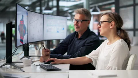 Using Computer To Design Mechanical Product Stock Footage 336791787